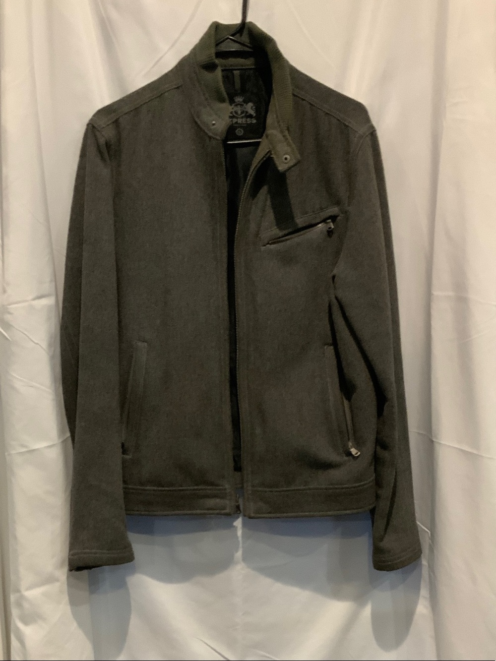 Express Men's Dark Charcoal Zip Jacket